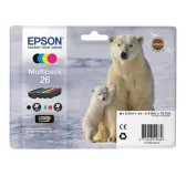 Cartouche Epson 26 Noir + 3 Couleurs XP-510/520/600/620/625/720/800