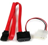 Adaptateur SATA avec Alim Vers Nappe SATA + Alim Molex 0.5m