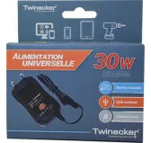 Adaptateur d'alimentation Twinecker 149961 220V vers 3V-12V 2.5A 8emb