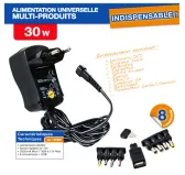 Adaptateur d'alimentation Twinecker 149961 220V vers 3V-12V 2.5A 8emb