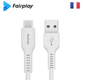 Cable USB vers Type-C 3A Fairplay 1M Blanc LIRIO S2