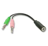 Adaptateur 2 x Jack 3.5mm M Casque/Micro vers Jack 3.5mm F 4Pin