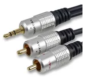 Cable Audio Jack 3.5mm vers 2 x RCA 1.5M Qualité Pro