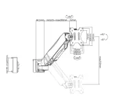 Kit Rail de fixation Slatwall Blanc KIMEX avec support à bras 1 Ecran