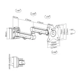 Bras pour Ecran 17" à 32" pour rail de fixation Slatwall KIMEX