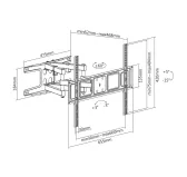 Support mural articulé pour écran TV 37" à 80 " KIMEX