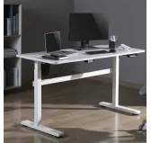 Bureau Kimex motorisé assis-debout Blanc 140x60cm H: 73-118cm