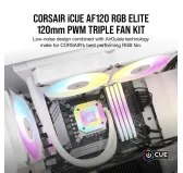 Ventilateur Corsair iCUE AF120 RGB ELITE Blanc Triple Pack 120 mm