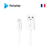 Cable USB vers Type-C 3A Fairplay SENECIO 2M Blanc