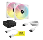 Ventilateur Corsair iCUE LINK QX140 RGB Dual Pack Blanc 140mm