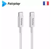 Cable USB Type-C vers Type-C PD 60W Fairplay 1M Blanc