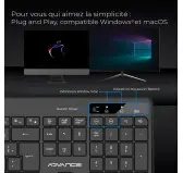 Clavier Advance R-Type Series Noir Gaming RGB sans fil