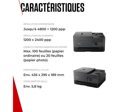 Imprimante Multifonction Canon Pixma TS7450i Wifi Noir