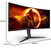 Ecran AOC CU34G2XP/BK  34" 3440 x1440 180Hz 1ms CURVED