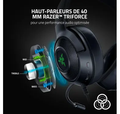 Micro Casque Razer Kraken V3 X USB Noir