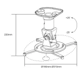 Support LogiLink Vidéo-Projecteur fixable au plafond BP0003 220 mm