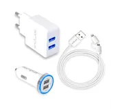 Campus CH-CT21UW Chargeur Universel micro USB et Apple Lightning 2.1A