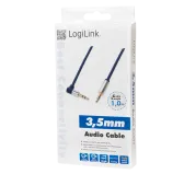 Cable Audio Jack 3.5mm Male/Male coudé 1m LogiLink CA11100